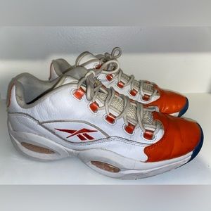 Reebok question low patent vivid orange shoes